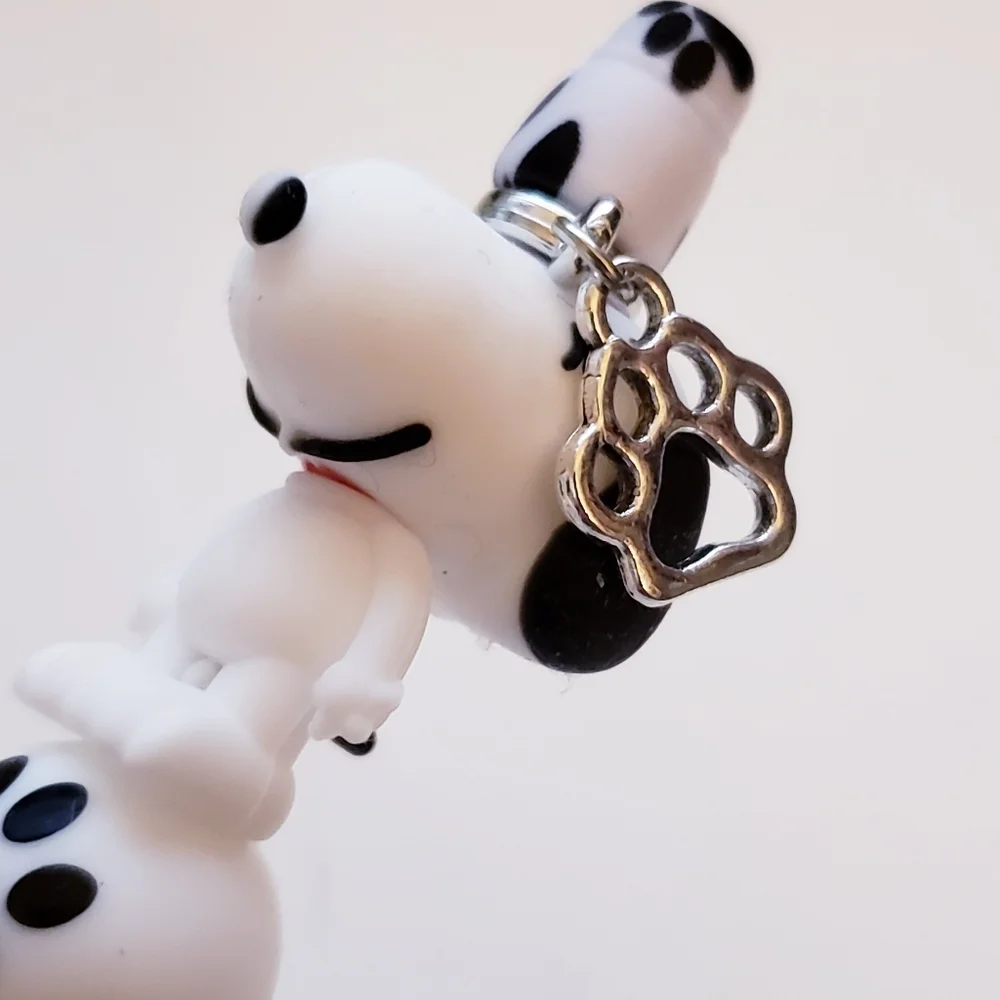 Handmade Paw Print 3D Snoopy Beaded Silicone Focal Bead Pen
